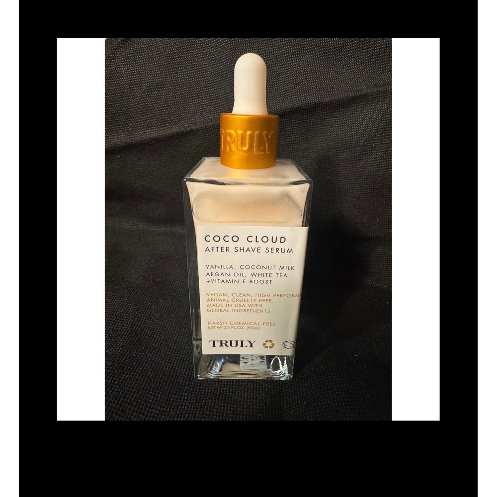 Truly Coco Cloud After Shave Serum 3.1oz Coconut Milk Argan Oil Vitamin E Vegan